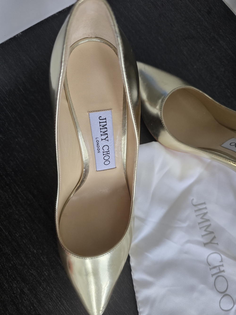 Jimmy Choo Women's Metallic Gold Pointed-Toe Pumps